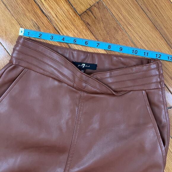 7 for all Mankind Brown Faux Leather Legging Pants Size XS - Picture 10 of 13